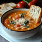 Creamy Parmesan Tomato and Cannellini Bean Soup