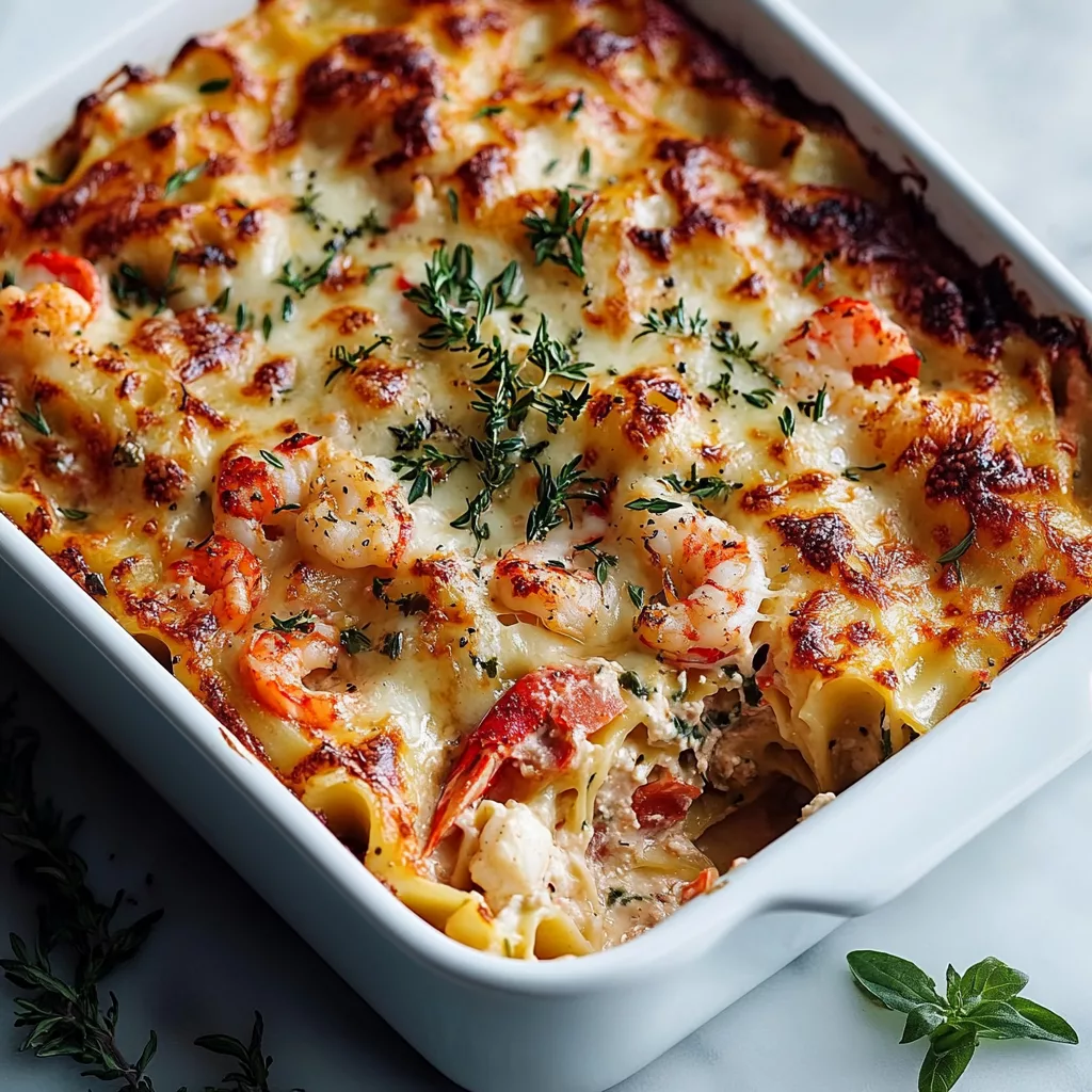 Seafood Lasagna with Lobster and Shrimp