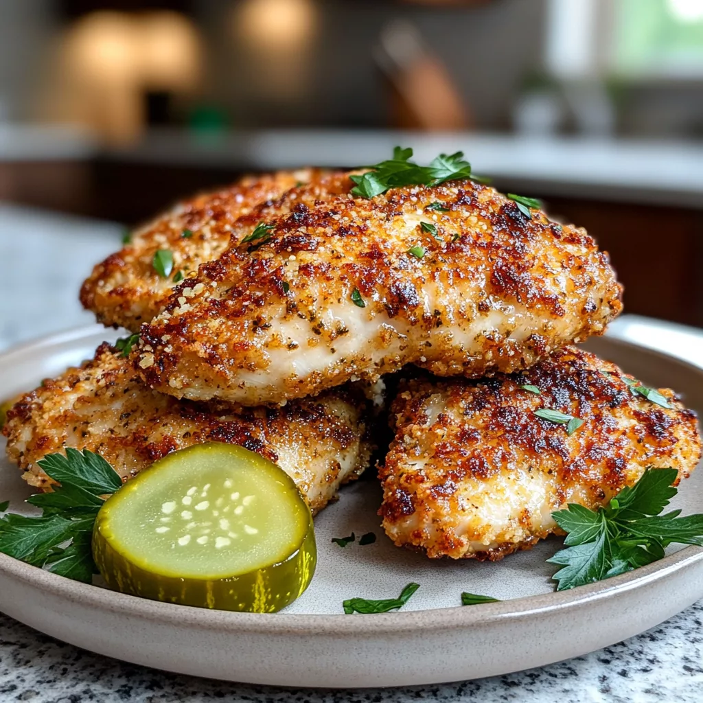crispy dill pickle parmesan chicken