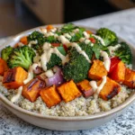 garlic roasted veggie grain bowl