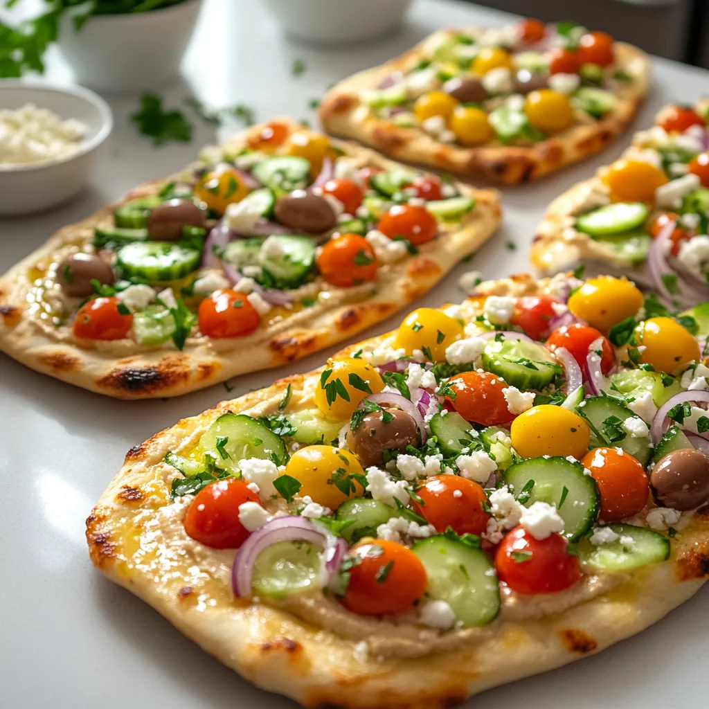 Mediterranean Naan Bread Pizza