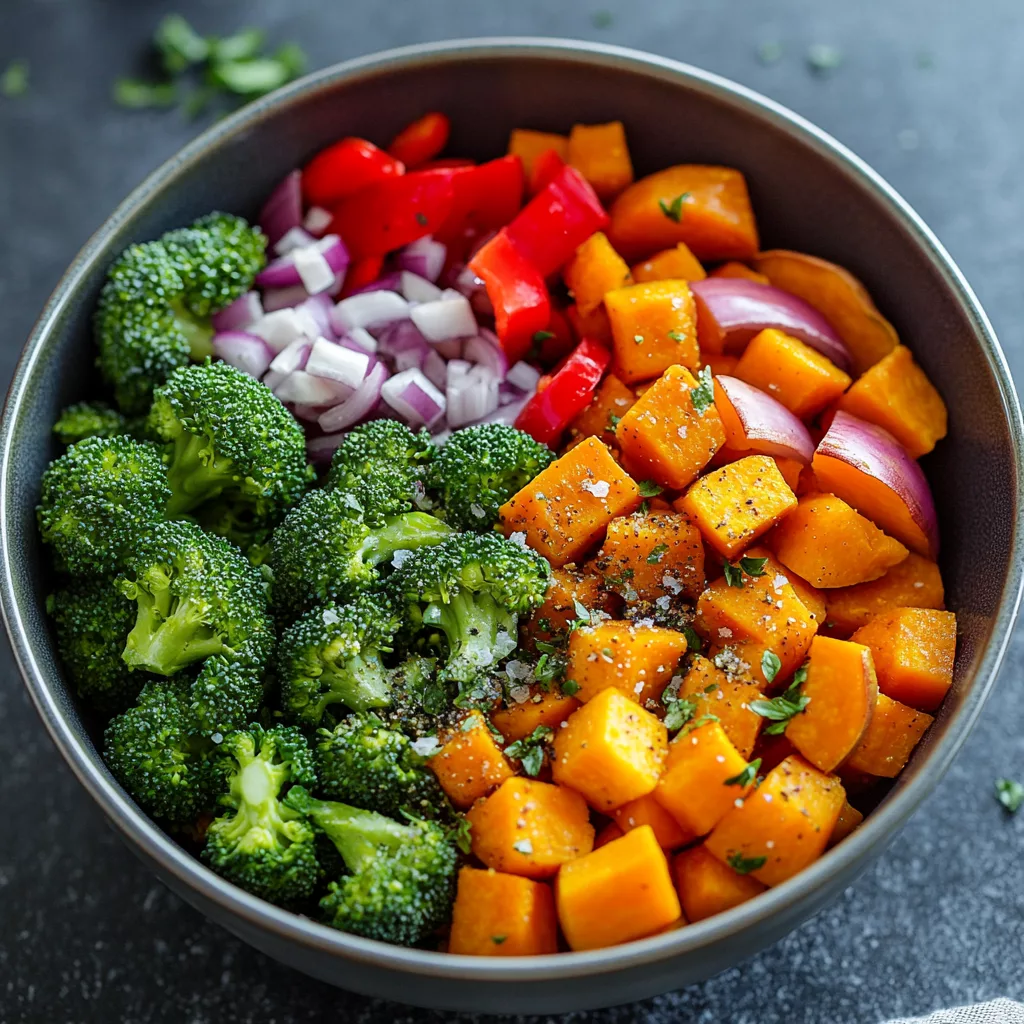 garlic roasted veggie grain bowl