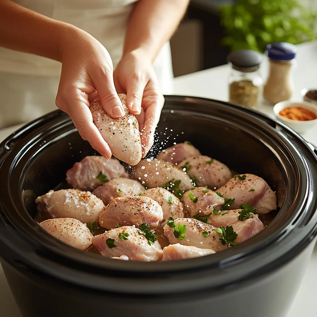 Slow Cooker Creamy Garlic Parmesan Chicken