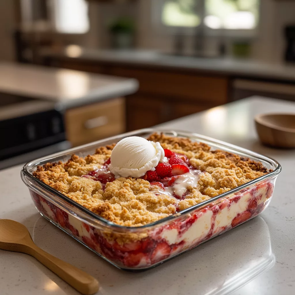 Strawberry Cheesecake Dump Cake