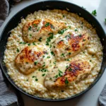 One Pan Creamy Parmesan Chicken and Rice