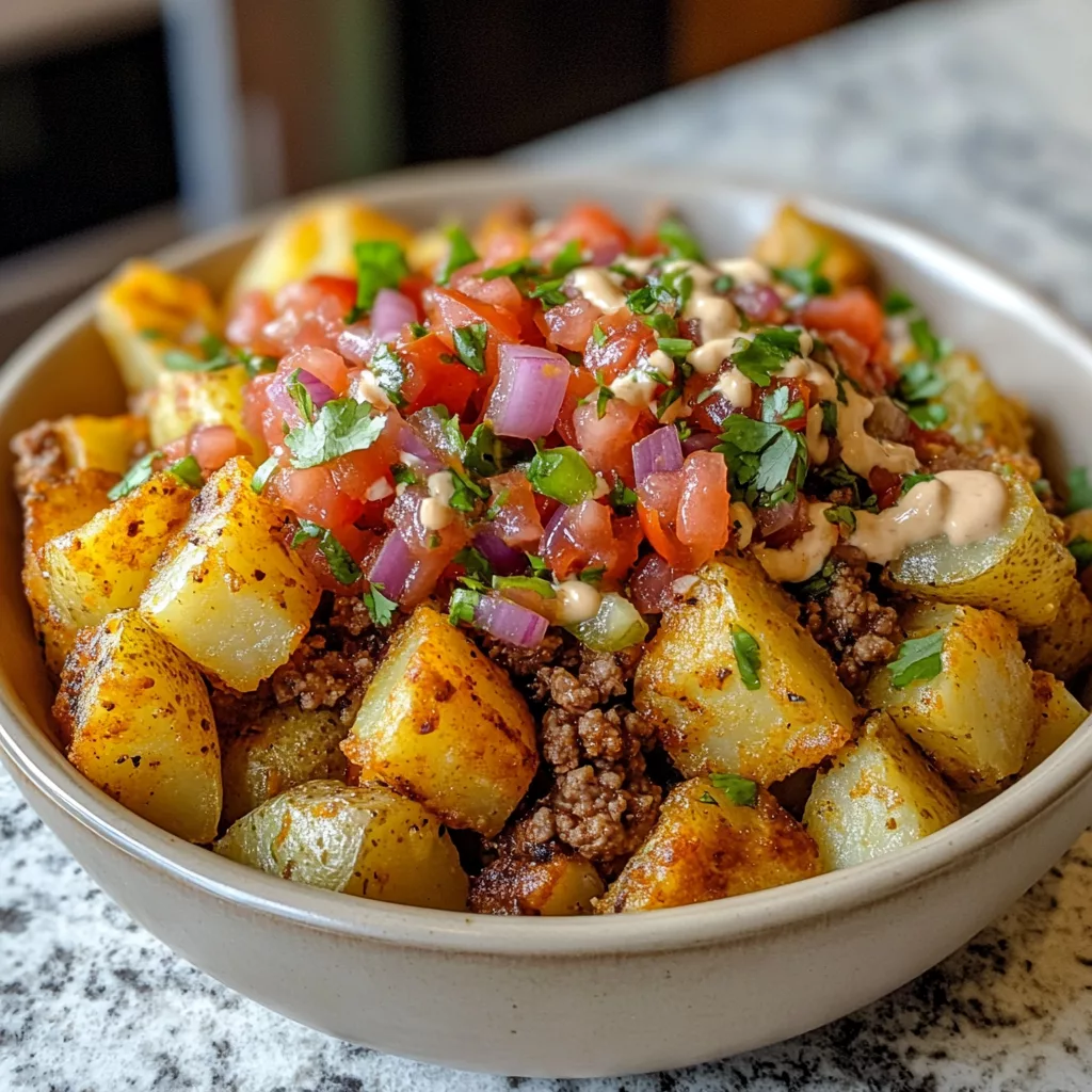 loaded potato taco bowl meal prep