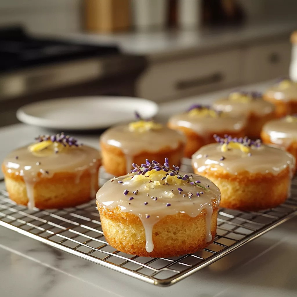 Mini Lemon Cakes with Lavender Glaze