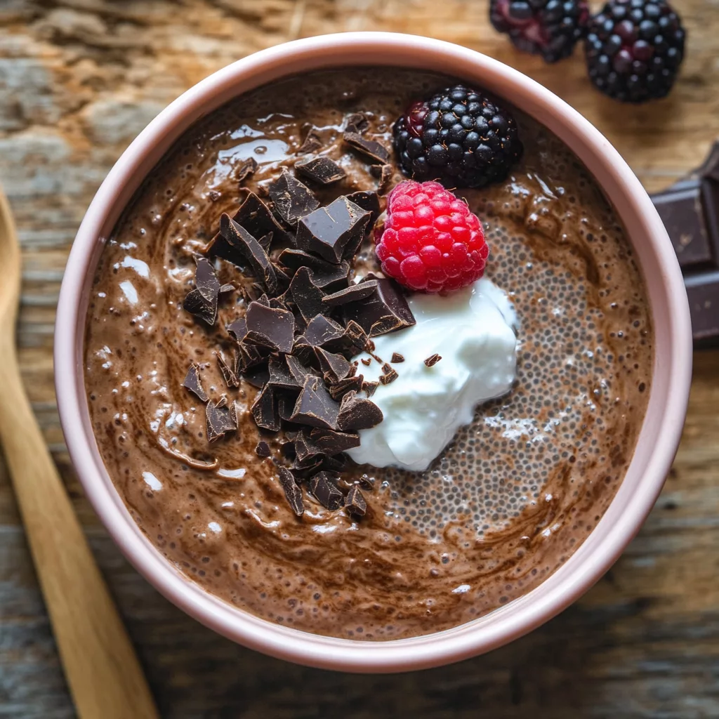 high protein chocolate chia pudding