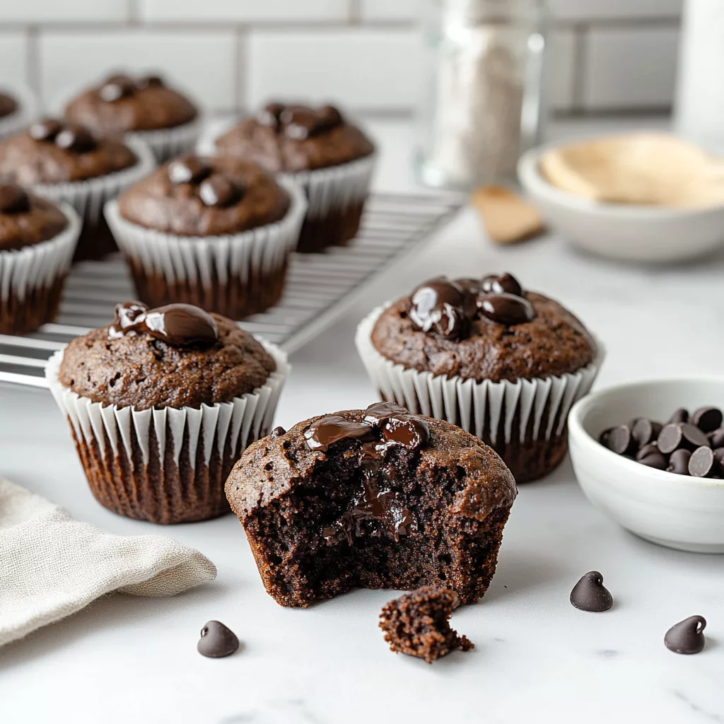 Healthy Double Chocolate Muffins