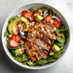 Strawberry and Avocado Spinach Salad with ChickenV