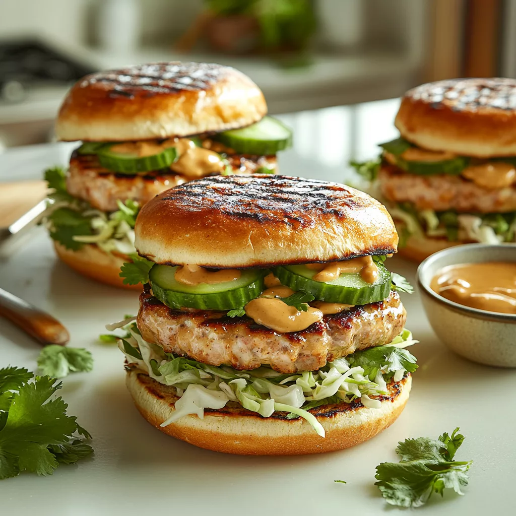 Thai Peanut Turkey Burgers