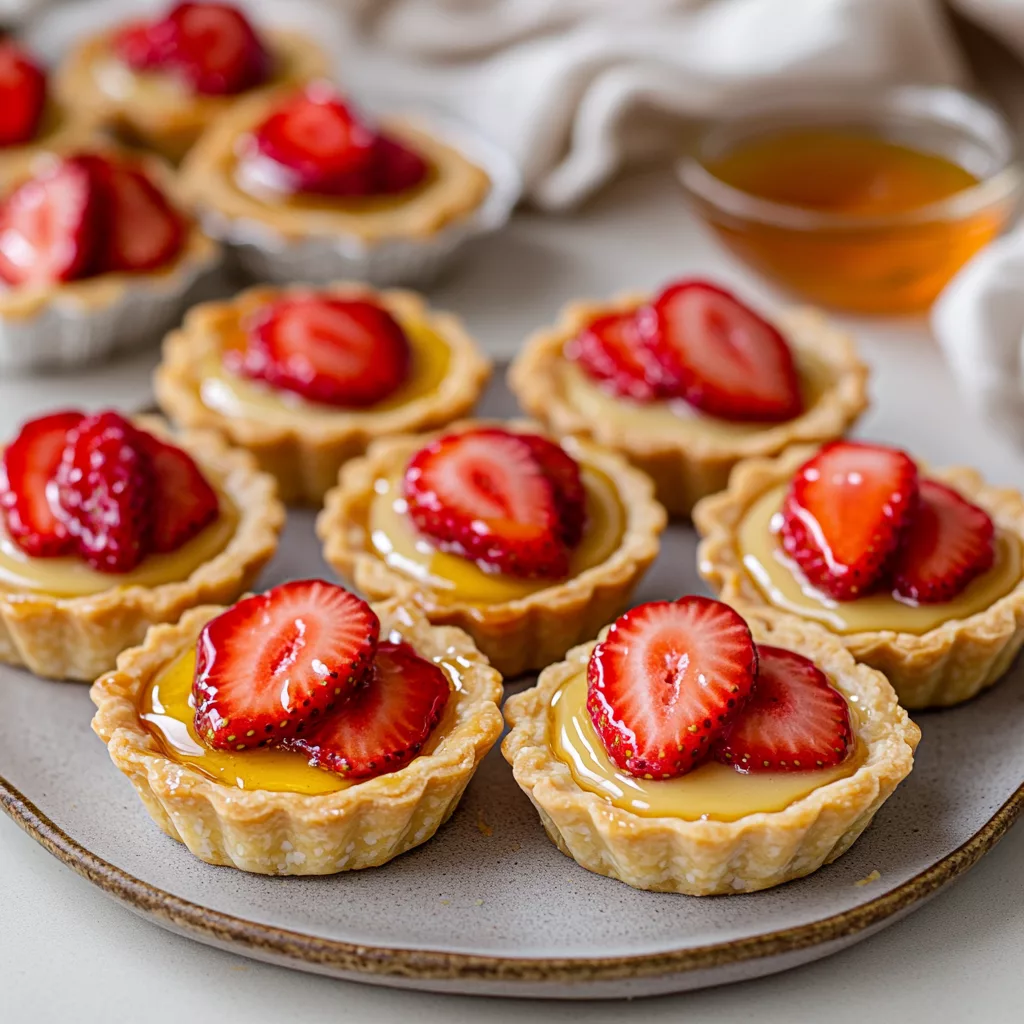 Strawberry Honey Custard Tarts