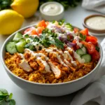 Chicken Shawarma Crispy Rice Salad