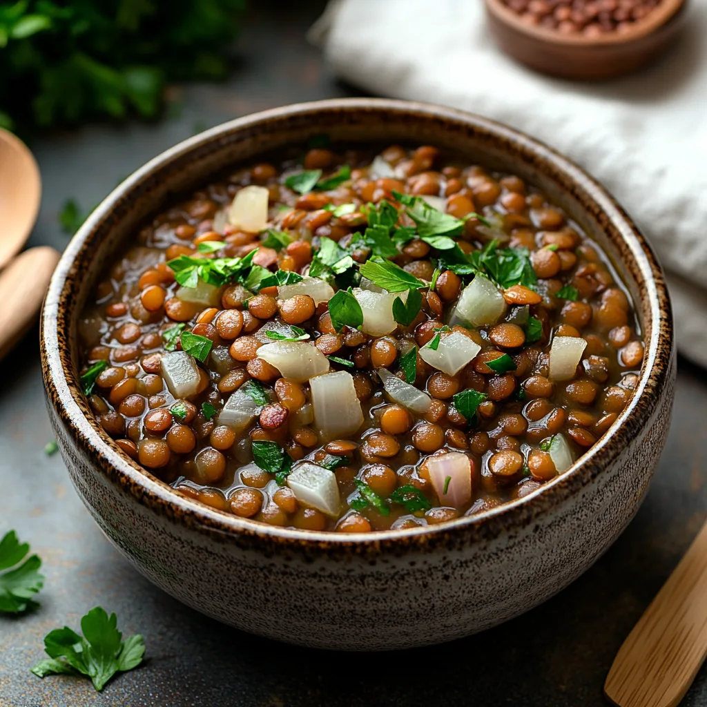 Easy Slow Cooker Herb Garlic Lentils