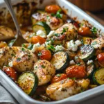 Mediterranean Chicken Zucchini Bake