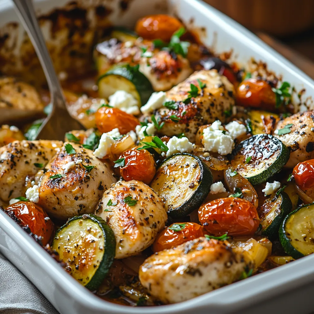 Mediterranean Chicken Zucchini Bake