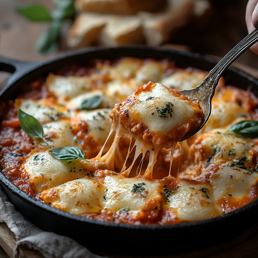 One-Pan Creamy Baked Ravioli