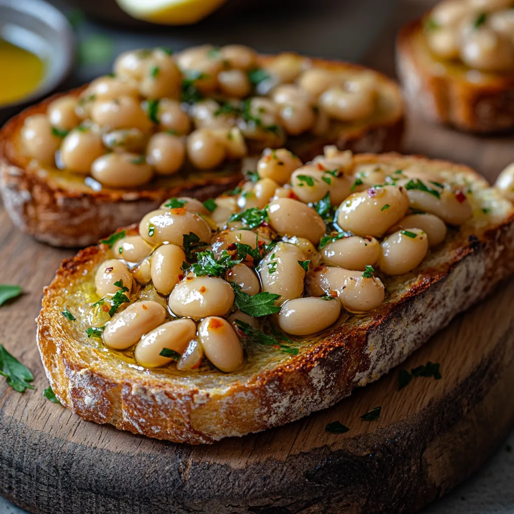 Marinated White Beans Olive Oil Toast