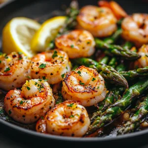 Lemon Garlic Shrimp and Asparagus