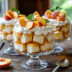 Peach Angel Food Cake with Canned Peaches