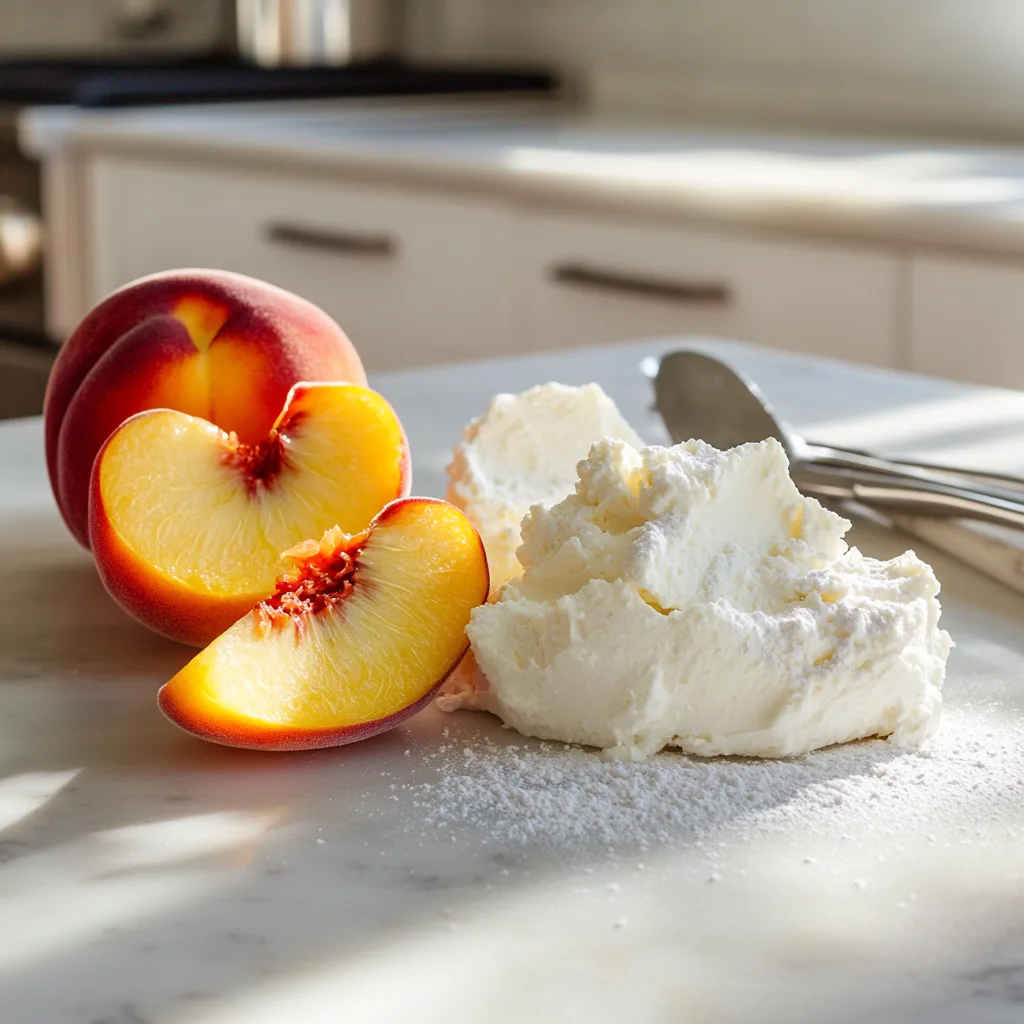 Peach Angel Food Cake with Canned Peaches