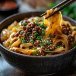 Mongolian Ground Beef Noodles