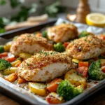 Parmesan Crusted Chicken Sheet Pan Dinner