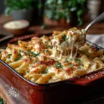 Dump and Bake Chicken Alfredo Pasta Casserole