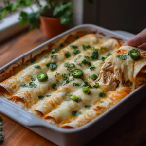 Creamy Jalapeño Chicken Enchiladas