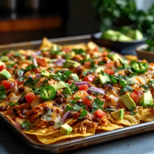 Sheet Pan BBQ Chicken Nachos