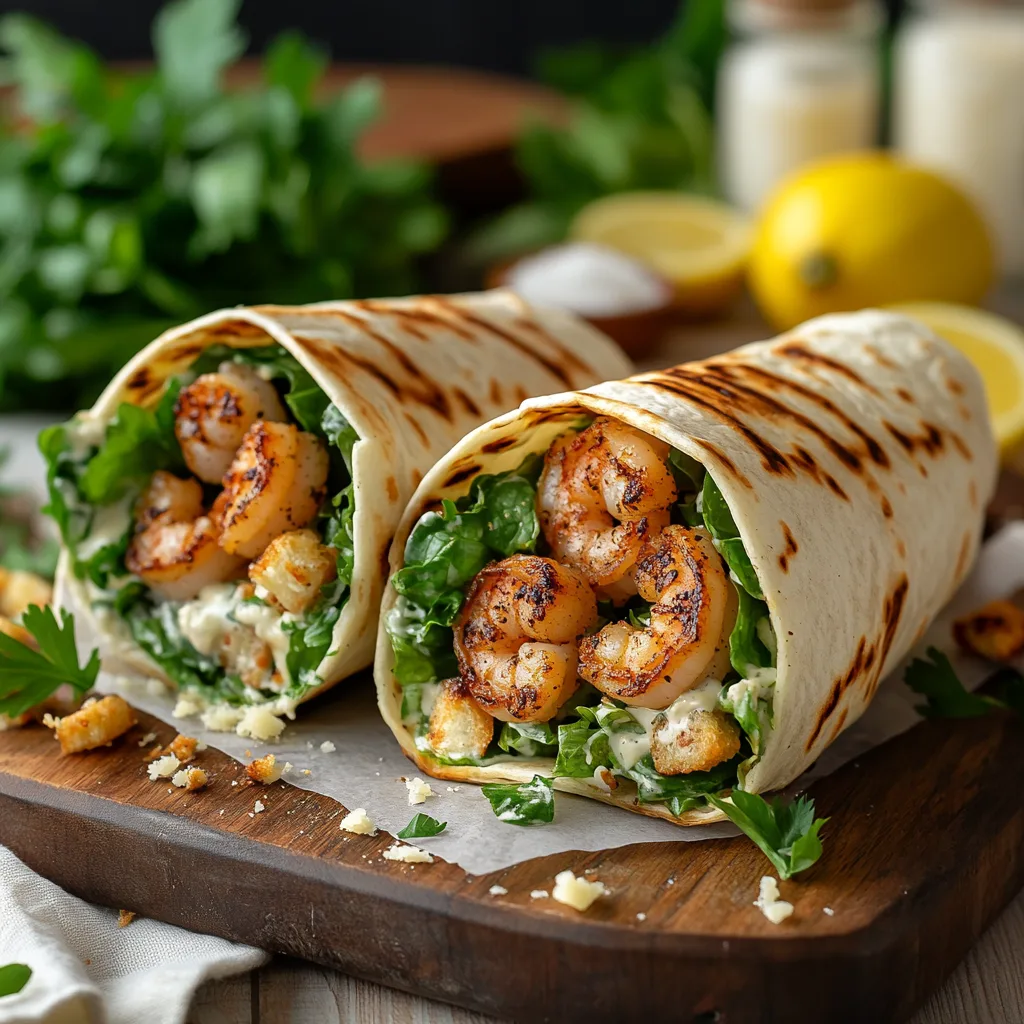 Grilled Shrimp Caesar Wraps