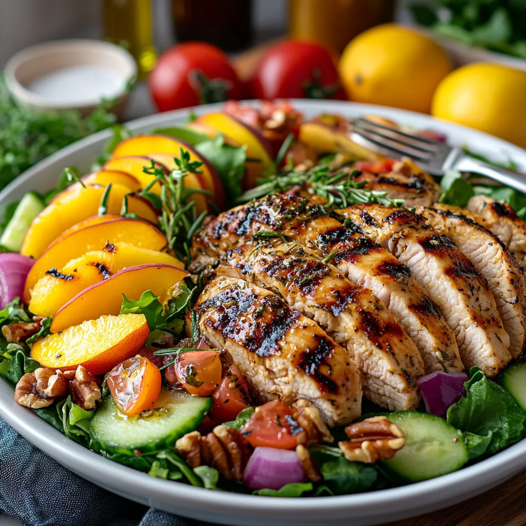 Rosemary Chicken and Peach Salad