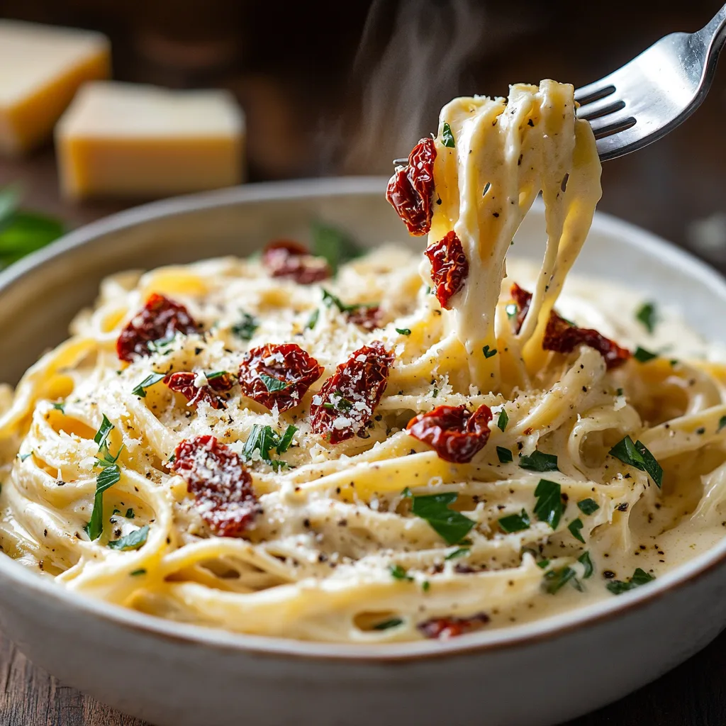 Sun-Dried Tomato Fettuccine Alfredo