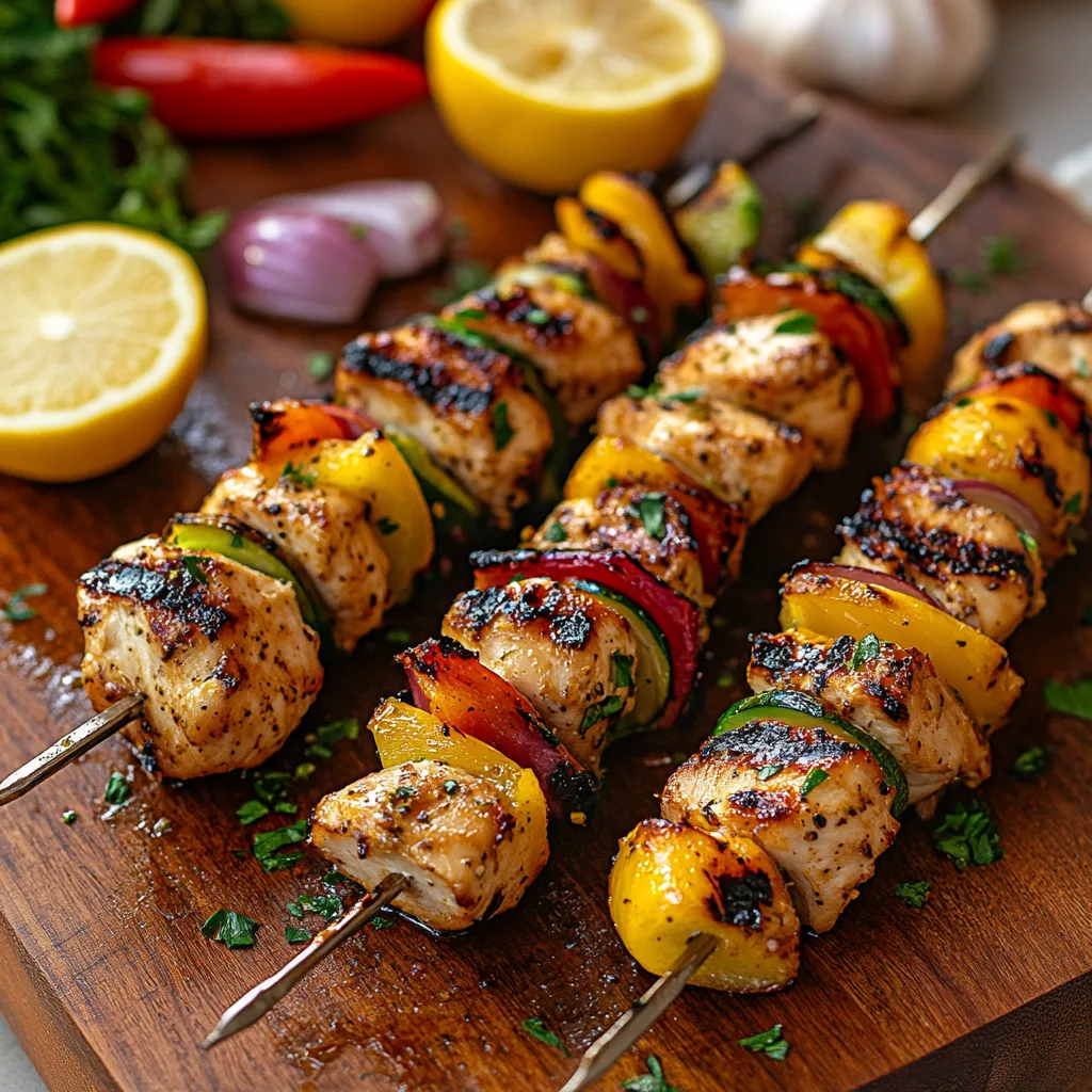 Lemon Garlic Chicken Kabobs